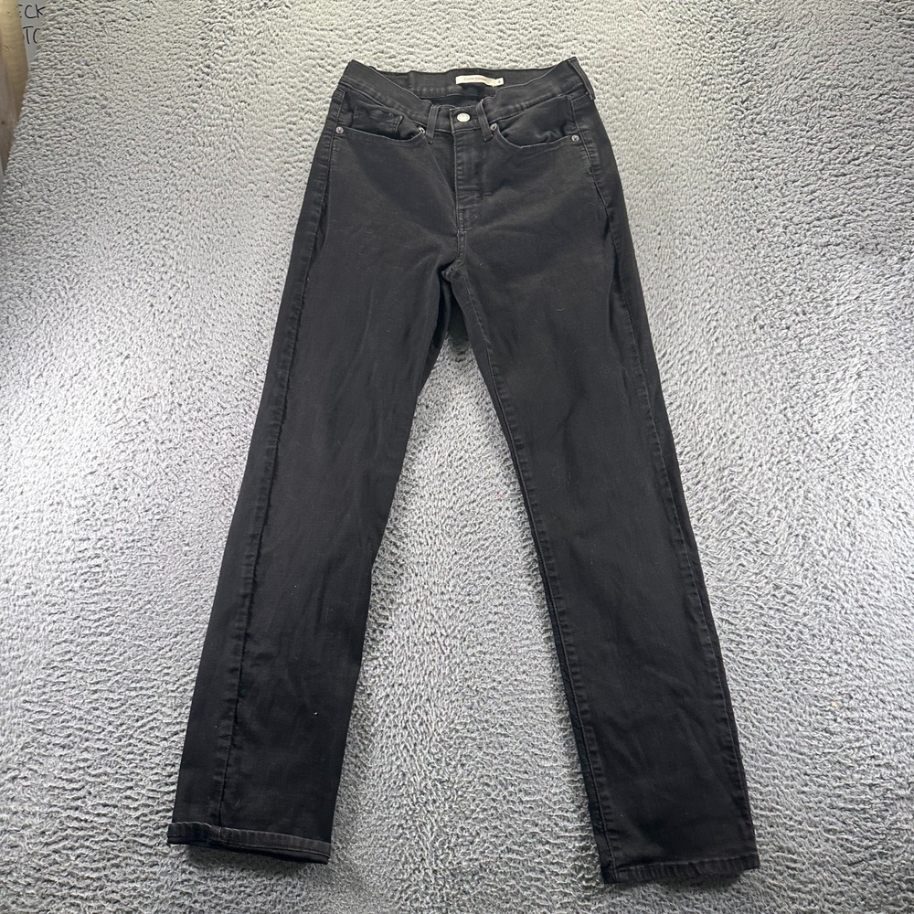 Levi's Jeans‎ Womens 4 Black Cotton Denim Straight Leg Classic Workwear Stretch